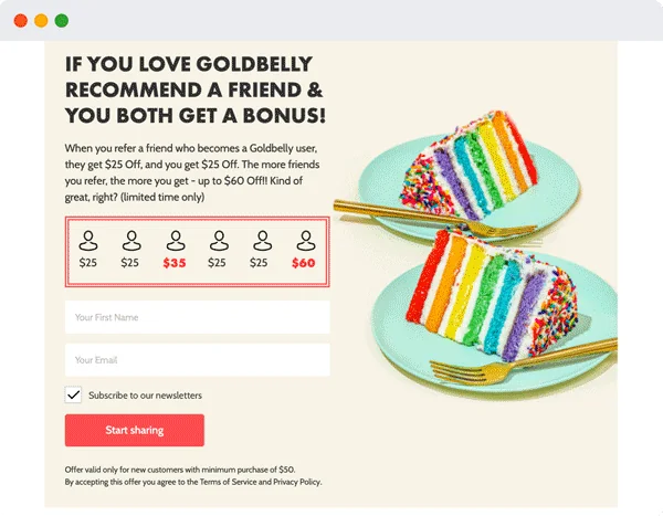 Goldbelly client showcase of loyalty program